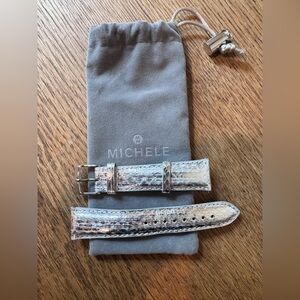 Michele Silver Snakeskin Watch band